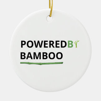 Powered By Bamboo Funny Panda Quote Ceramic Ornament