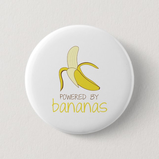 Powered By Bananas 2 Inch Round Button (Front)
