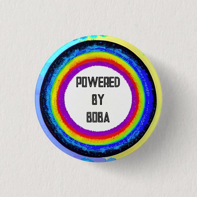 Powered by Boba 1 Inch Round Button (Front)