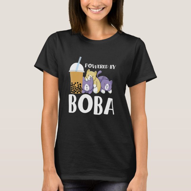 Powered By Boba Bubble Tea T-Shirt (Front)
