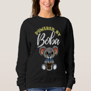 Powered By Boba Koala Women Boba Tea Sweatshirt