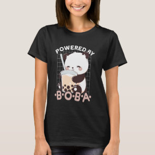 Powered by Boba Panda Kawaii Bubble Tea Anime Neko T-Shirt