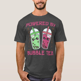 Powered by bubble tea - Bubble Tea Japanese Retro T-Shirt