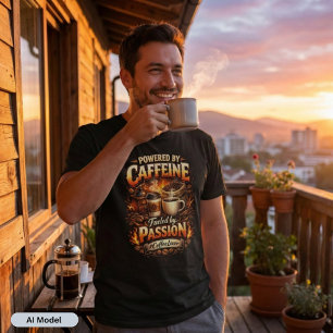 Powered by Caffeine - Coffee Lover T-Shirt