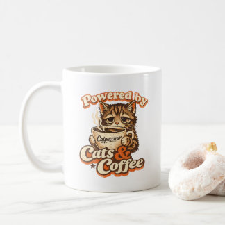 Powered by Cats and Coffee – Vintage Cat Lover Gif Mug