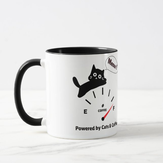 Powered by Cats & Coffe Mug (Left)