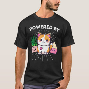 Powered By Cats Plants Cupcakes Funny T-Shirt