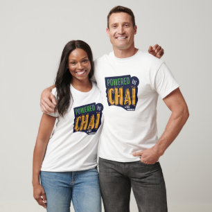 Powered By Chai Desi Design Funny Womens Mens T-Shirt