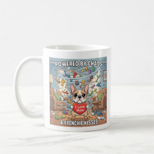 Powered By Chaos Frenchie Funny Dog Mom Gift Coffee Mug