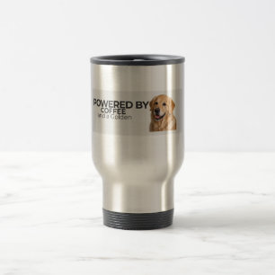Powered by Coffee and a Golden – Stainless Travel Mug