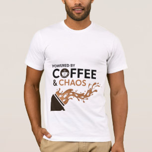 Powered by Coffee and Chaos Baby Bottles Funny New T-Shirt