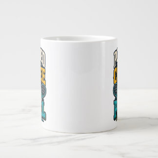 Powered By Coffee And Padel Retro Sports Large Coffee Mug