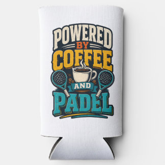 Powered By Coffee And Padel Retro Sports Seltzer Can Cooler