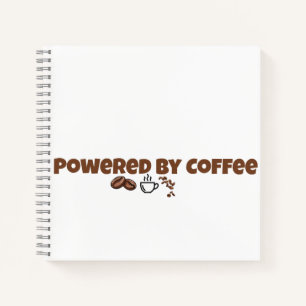 Powered By Coffee Cute Coffee Lover Notebook