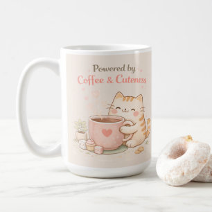 Powered by Coffee & Cuteness Cute Cat Sweet Cream Mug