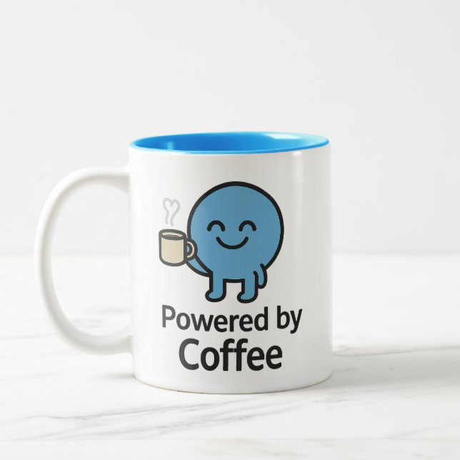 Powered by Coffee - Drôle Smilo Mug (Gauche)