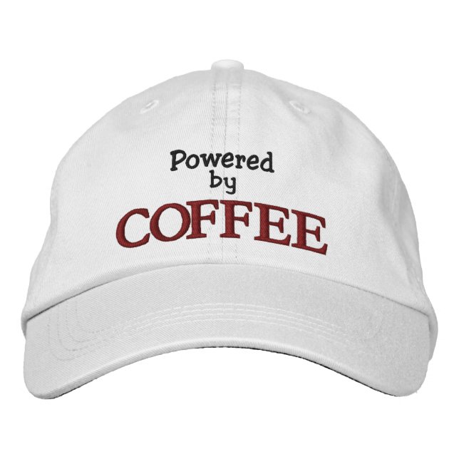 Powered by Coffee Embroidered Hat (Front)