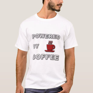 Powered by Coffee Modern Typography Quote T-Shirt