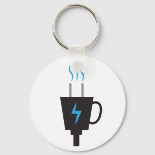 Powered By Coffee Mug Keychain
