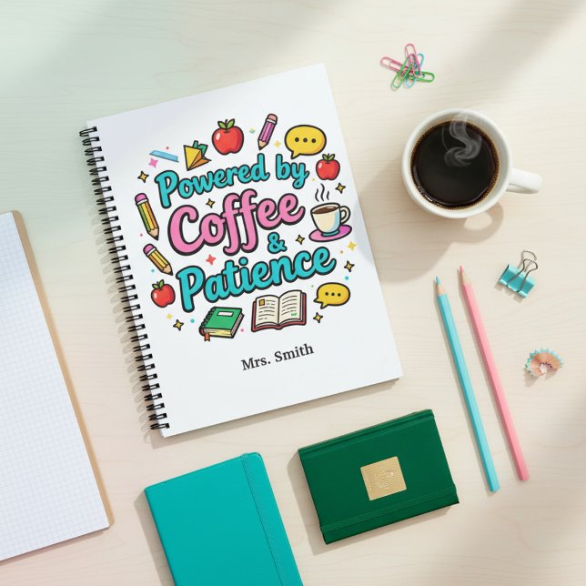 Powered by Coffee & Patience Funny Teacher Planner (Creator Uploaded)