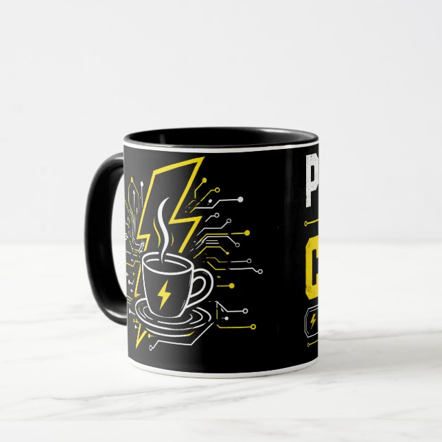 Powered by Coffee Personalized Electrician Coffee  Mug (Front Left)
