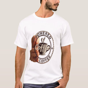 Powered By Coffee Vintage Stamp Illustration T-Shirt