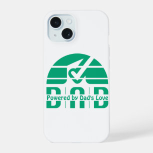 Powered by Dad's Love: Making Memories with Hugs iPhone 15 Case