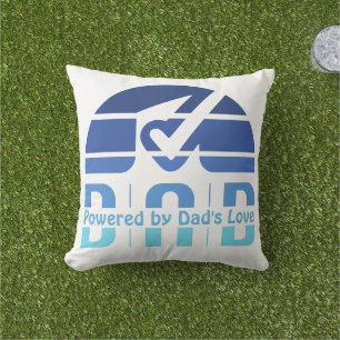 Powered by Dad's Love: Making Memories with Hugs Outdoor Pillow