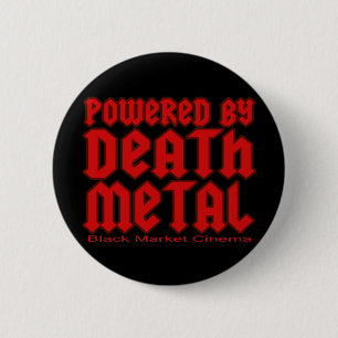 powered by Death metal 2 Inch Round Button