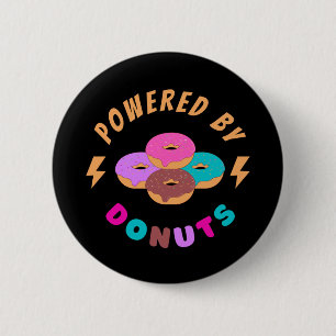 Powered By Donuts 2 Inch Round Button