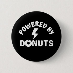 powered by donuts 2 inch round button