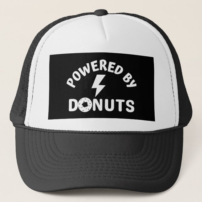 powered by donuts trucker hat (Front)