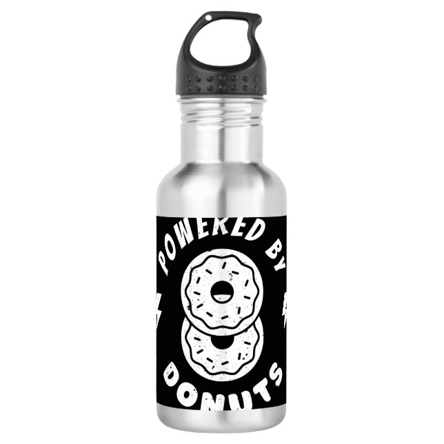 Powered By Doughnuts 710 Ml Water Bottle (Front)