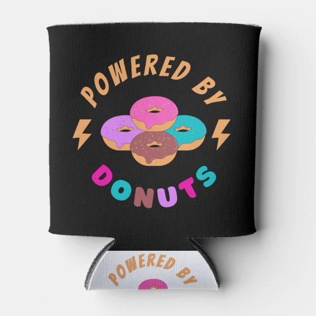 Powered By Doughnuts Can Cooler (Front)