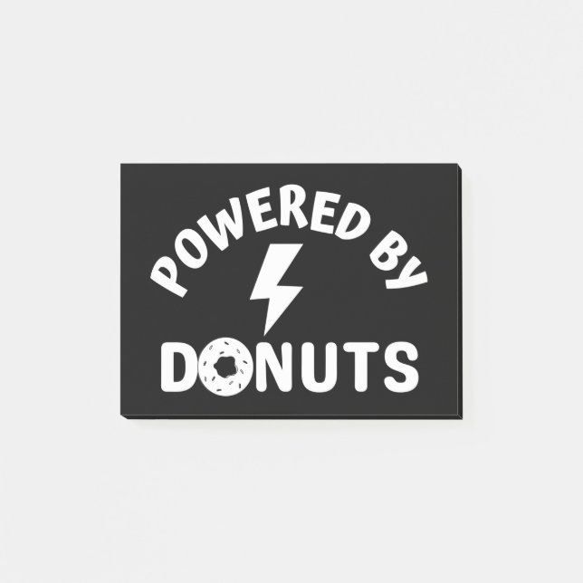powered by doughnuts post-it notes (Front)