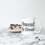 Powered By Doughnuts quote black half text Coffee Mug<br><div class="desc">Mug for those who enjoy doughnuts and a cup of coffee in the morning.</div>