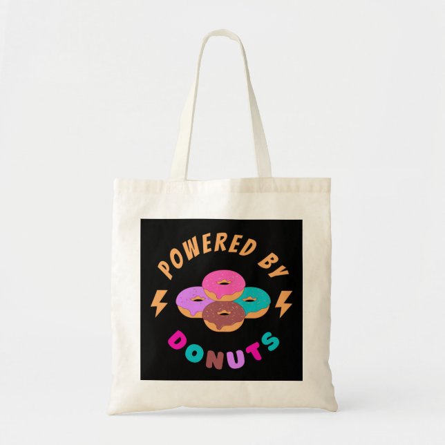 Powered By Doughnuts Tote Bag (Front)
