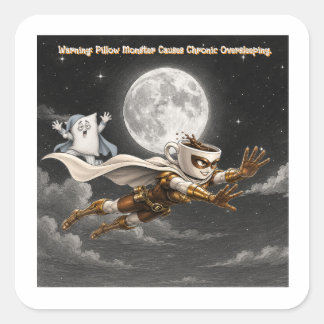 Powered by Dreams. Defeated by Espresso Square Sticker