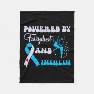 Powered By Fairydust And Insulin Diabetes Awarenes Fleece Blanket