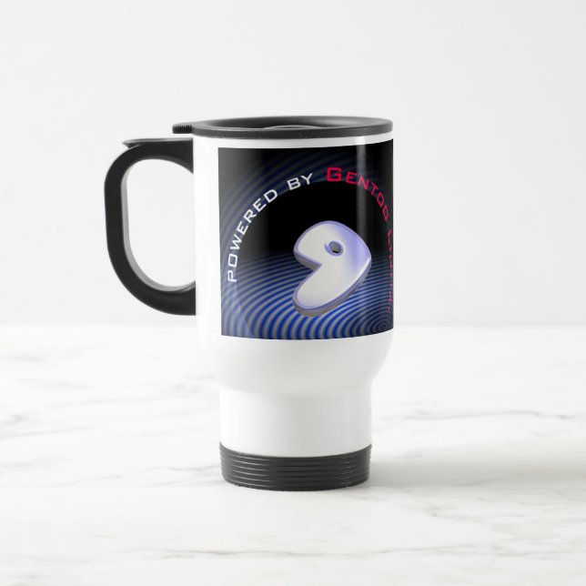 POWERED BY Gentoo Linux Travel Mug (Left)