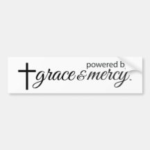 Powered By Grace & Mercy Bumper Sticker