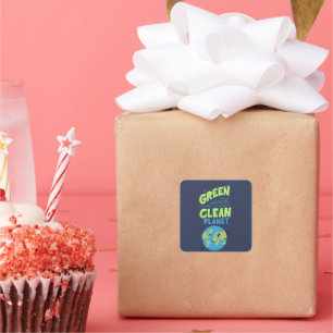 Powered by Green: Thrive with Nature" Square Sticker
