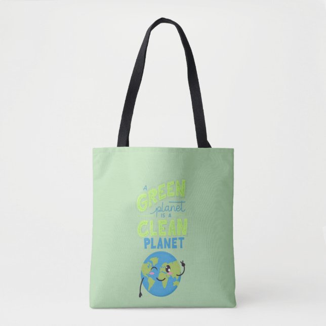 Powered by Green: Thrive with Nature" Tote Bag (Front)
