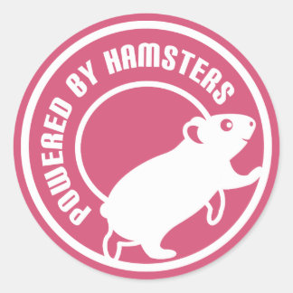 Powered by Hamsters Classic Round Sticker