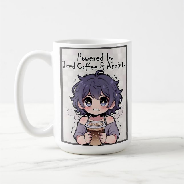 Powered by Iced Coffee Coffee Mug (Left)