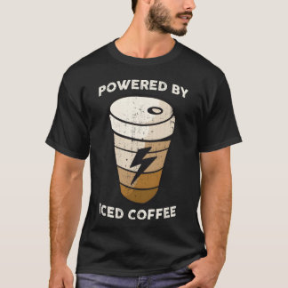 Powered By Iced Coffee Funny Coffee Gift boy T-Shirt
