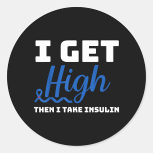 Powered By Insulin T2d Diabetes Awareness Graphic Classic Round Sticker