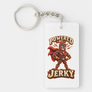Powered by Jerky Superhero Keychain