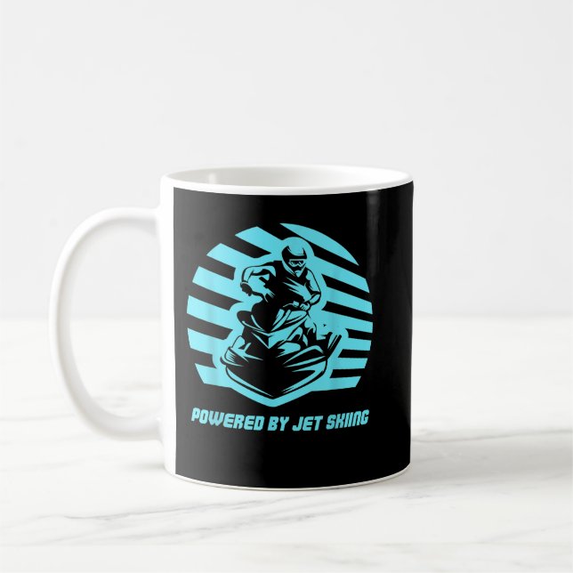 Powered By Jet Skiing - Funny Beach Jet Ski Jet Sk Coffee Mug (Left)