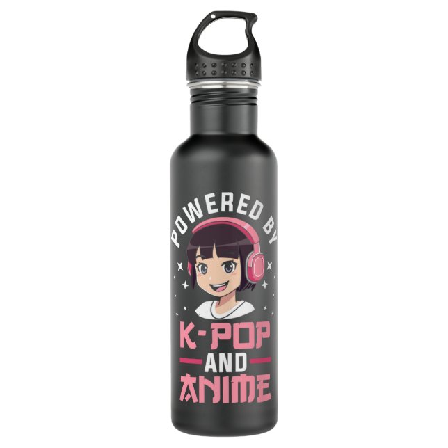 Powered by K-pop and Anime Kpop Merch Merchandise  710 Ml Water Bottle (Front)